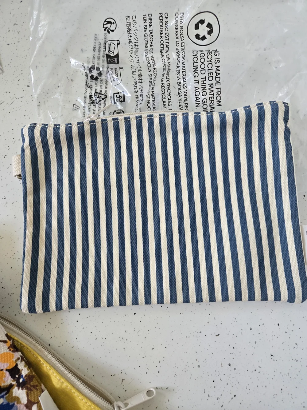 LANDS END  Makeup Cosmetics Pencils Paisley Striped Zipper Bags 3PC Set